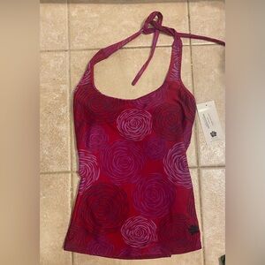 NWT HAPARI Swim Pink Halter Tankini Top Size small